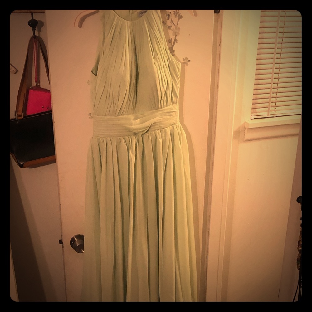 Mint green chiffon Prom or bridesmaid dress